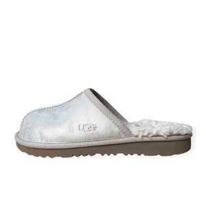UGG Keegan Metallic Gold Faux Fur Lined Slippers, sz 4